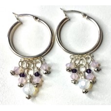 039 anneaux argent sterling swarovski rose